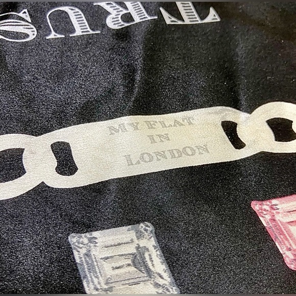 💖💎”TRUST FUND BABY”💎💖
PINK/BLACK GEMMED PRINT 100% SILK SCARF W/GEMMED SCARF TIE - Picture 6 of 7
